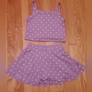 GAP Kids Purple Polka Dot Tank/Skort Set Size M (8-9)